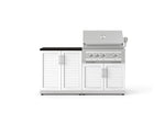 NewAge Outdoor Kitchens Stainless-Steel 4-Piece Cabinet Set with Base, Grill Cabinet, Platinum Grill, and Countertop-73474-Garage Giant 