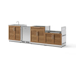 NewAge Outdoor Kitchens Stainless Steel 4-Piece Cabinet Set with Sink, Bar, Grill Cabinet and Fridge-66367-Garage Giant 
