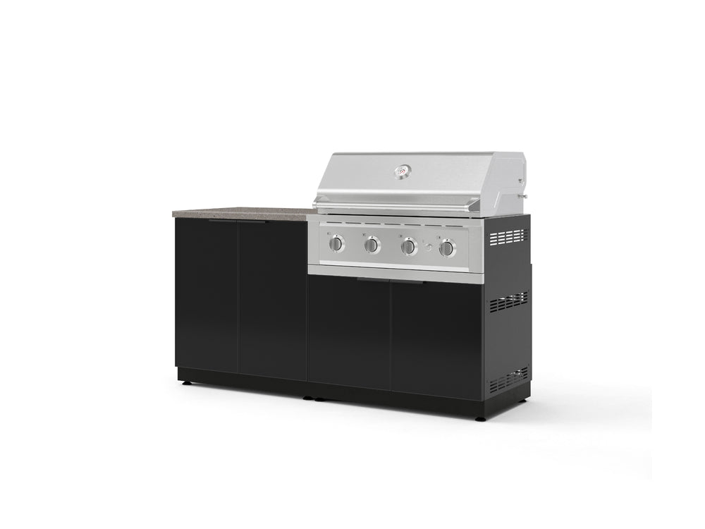 NewAge Outdoor Kitchens Aluminum 4-Piece Cabinet Set with Base, Grill Cabinet, Performance Grill, and Countertop-73484-Garage Giant