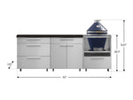 NewAge Outdoor Kitchens Stainless Steel 5-Piece Cabinet Set With Casters and 3 Drawer, Bar, Kamado, Kamado Cabinet, Countertop-72688-Garage Giant 