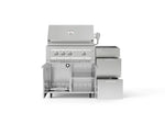 NewAge Outdoor Kitchens Outdoor Grill Island Stainless-Steel 3-Piece Cabinet Set with Casters and 3-Drawer, Grill Cabinet and Platinum Grill - (Liquid Propane) 
