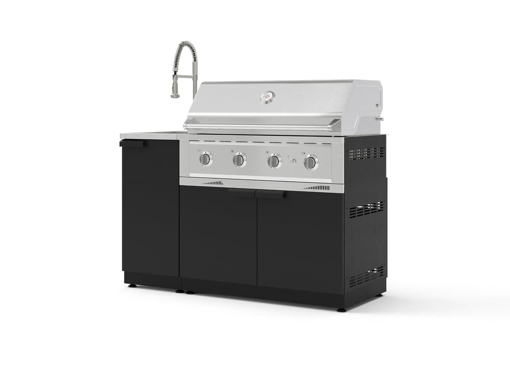 NewAge Outdoor Kitchens Outdoor Grill Island Stainless-Steel 3-Piece Cabinet Set with Sink, Grill Cabinet, and Performance Grill | 76350