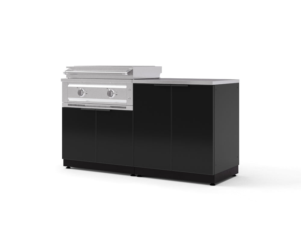 NewAge Outdoor Kitchens Aluminum 4-Piece Cabinet Set with Base, Grill Cabinet, Platinum Griddle and Countertop-74972-Garage Giant
