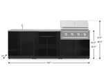 NewAge Outdoor Kitchens Aluminum 5-Piece Cabinet Set with Bar, Grill, Sink Cabinet, Performance Grill, and Countertop-67482-Garage Giant 