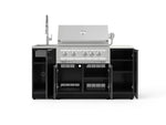 NewAge Outdoor Kitchens Outdoor Grill Island Aluminum 5-Piece Cabinet Set with Sink, 1 Door, Grill Cabinet, Platinum Grill and Stainless Steel Countertop - (Liquid Propane) 