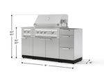 NewAge Outdoor Kitchens Outdoor Grill Island Stainless-Steel 5-Piece Cabinet Set with 3-Drawer, Grill Cabinet, Dual Side Burner and Platinum Grill - (Natural Gas) 