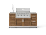 NewAge Outdoor Kitchens Outdoor Grill Island Stainless-Steel Louvered Doors 5-Piece Cabinet Set with Sink, 3 Drawer, Grill Cabinet, Performance Grill and Stainless Steel Countertop-75614-Garage Giant 