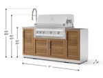 NewAge Outdoor Kitchens Outdoor Grill Island Stainless-Steel 5-Piece Cabinet Set with Sink, 1 Door, Grill Cabinet, Platinum Grill and Stainless Steel Countertop - (Liquid Propane)-92535-Garage Giant 