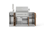 NewAge Outdoor Kitchens Outdoor Grill Island Stainless-Steel 5-Piece Cabinet Set with Sink, 1 Door, Grill Cabinet, Platinum Grill and Stainless Steel Countertop - (Natural Gas) 