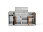 NewAge Outdoor Kitchens Outdoor Grill Island Stainless-Steel Louvered Doors 5-Piece Cabinet Set with Sink, 1 Door, Grill Cabinet, Performance Grill and Stainless Steel Countertop - (Liquid Propane) 