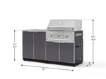 NewAge Outdoor Kitchens Aluminum 4-Piece Cabinet Set with 2 Door, Grill Cabinet, Performance Grill and Countertop-67275-Garage Giant 
