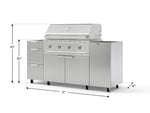 NewAge Outdoor Kitchens Outdoor Grill Island Stainless-Steel 5-Piece Cabinet Set with Casters 1 Door, 3 Drawer, Grill Cabinet and Performance Grill - (Liquid Propane) 