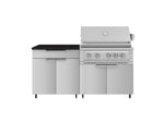 NewAge Outdoor Kitchens Stainless Steel 4-Piece Cabinet Set with Caster and Bar, Grill Cabinet, Performance Grill, and Countertop-72253-Garage Giant 