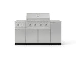 NewAge Outdoor Kitchens Outdoor Grill Island Stainless-Steel 6-Piece Cabinet Set with 1-Door, Grill Cabinet, Performance Grill, Side Burner and Countertop-73993-Garage Giant 