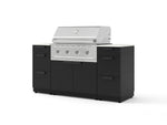 NewAge Outdoor Kitchens Outdoor Grill Island Stainless-Steel 6-Piece Cabinet Set with 3 Drawers, Grill Cabinet, Performance Grill and Dekton in Aeris Countertops - (Natural Gas) | Garage Giant 