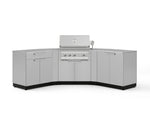 NewAge Outdoor Kitchens Stainless Steel 7-Piece Cabinet Set with 2 Door, Bar, Corner, Grill Cabinet, Platinum Grill, and Countertops | 71030 