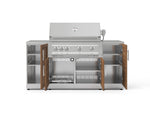 NewAge Outdoor Kitchens Outdoor Grill Island Stainless-Steel Louvered Doors 6-Piece Cabinet Set with 1 Door, Grill Cabinet, Platinum Grill and Countertops-74637-Garage Giant 