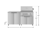 NewAge Outdoor Kitchens Stainless Steel 4-Piece Cabinet Set with Caster and 2 Door, Grill Cabinet, Platinum Grill, Countertop-72531-Garage Giant 
