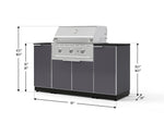 NewAge Outdoor Kitchens Outdoor Grill Island Aluminum 6-Piece Cabinet Set with 1 Door, Grill Cabinet, Performance Grill and Countertops - (Liquid Propane) 