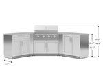 NewAge Outdoor Kitchens Stainless-Steel 7-Piece Cabinet Set with 2 Door, Bar, Corner, Grill Cabinet, Performance Grill, and Countertops-67682-Garage Giant 