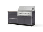 NewAge Outdoor Kitchens Aluminum 4-Piece Cabinet Set with 3 Drawer, Grill Cabinet, Platinum Grill and Countertop-71654-Garage Giant 