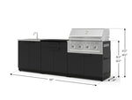 NewAge Outdoor Kitchens Stainless-Steel 5-Piece Cabinet Set with Bar, Sink, Grill Cabinet, Performance Grill, and Countertop-73388-Garage Giant 