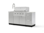 NewAge Outdoor Kitchens Outdoor Grill Island Stainless-Steel 5-Piece Cabinet Set with Sink, 3 Drawer, Grill Cabinet, Performance Grill and Stainless Steel Countertop - (Liquid Propane) | Garage Giant 