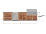NewAge Outdoor Kitchens Stainless Steel 7-Piece Cabinet Set with 3-Drawer, Bar, Grill Cabinet, Performance Grill, Countertop, and Fridge-71879-Garage Giant 