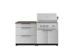 NewAge Outdoor Kitchens Stainless-Steel 4-Piece Cabinet Set with 3 Drawer, Grill Cabinet, Platinum Grill, and Countertop-71664-Garage Giant 
