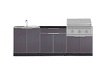 NewAge Outdoor Kitchens Aluminum 5-Piece Cabinet Set with Bar, Grill, Sink Cabinet, Performance Grill, and Countertop-71229-Garage Giant 