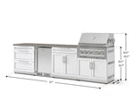 NewAge Outdoor Kitchens Stainless Steel 7-Piece Cabinet Set with 3-Drawer, Bar, Grill Cabinet, Platinum Grill, Countertop, and Stainless Steel Door Fridge-73695-Garage Giant 