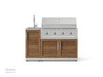 NewAge Outdoor Kitchens Outdoor Grill Island Stainless-Steel Louvered Doors 3-Piece Cabinet Set with Sink, Grill Cabinet and Performance Grill-73970-Garage Giant 