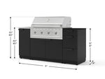 NewAge Outdoor Kitchens Outdoor Grill Island Stainless-Steel 5-Piece Cabinet Set with Sink, 3 Drawer, Grill Cabinet, Performance Grill and Stainless Steel Countertop - (Liquid Propane) 