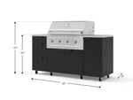 NewAge Outdoor Kitchens Outdoor Grill Island Stainless-Steel 6-Piece Cabinet Set with Casters 1 Door, 3 Drawer, Grill Cabinet, Performance Grill, Countertops 