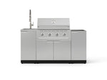 NewAge Outdoor Kitchens Outdoor Grill Island Stainless-Steel 5-Piece Cabinet Set with Sink, 1 Door, Grill Cabinet, Performance Grill and Stainless Steel Countertop - (Liquid Propane) 