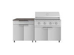 NewAge Outdoor Kitchens Stainless Steel 4-Piece Cabinet Set with Caster and Bar, Grill Cabinet, Platinum Grill, and Countertop-72284-Garage Giant 