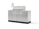 NewAge Outdoor Kitchens Outdoor Grill Island Stainless-Steel 5-Piece Cabinet Set with Sink, 1 Door, Grill Cabinet, Performance Grill and Stainless Steel Countertop - (Liquid Propane) | Garage Giant 