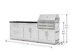 NewAge Outdoor Kitchens Stainless-Steel 5-Piece Cabinet Set with with 3-Drawer, Bar, Grill Cabinet, Platinum Grill and Countertop-73333-Garage Giant 