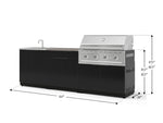 NewAge Outdoor Kitchens Aluminum 5-Piece Cabinet Set with Bar, Grill, Sink Cabinet, Performance Grill, and Countertop-73413-Garage Giant 