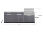 NewAge Outdoor Kitchens Aluminum 5-Piece Cabinet Set With 3 Drawer, Bar, Grill Cabinet, Performance Grill and Countertop-71040-Garage Giant 