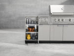 NewAge Outdoor Kitchens Outdoor Grill Island Stainless-Steel 4-Piece Cabinet Set with 1 Door, Grill Cabinet, Performance Grill and Countertop-73886-Garage Giant 