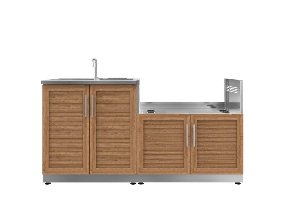 NewAge Outdoor Kitchens Stainless Steel 2-Piece Cabinet set with Sink and Grill Cabinet-67623-Garage Giant