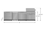 NewAge Outdoor Kitchens Stainless Steel 7-Piece Cabinet Set with 3-Drawer, Bar, Grill Cabinet, Platinum Grill, Countertops and Fridge-66574-Garage Giant 