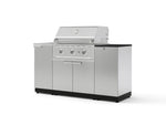 NewAge Outdoor Kitchens Outdoor Grill Island Stainless-Steel 5-Piece Cabinet Set with Sink, 1 Door, Grill Cabinet, Performance Grill and Stainless Steel Countertop - (Natural Gas) | Garage Giant 