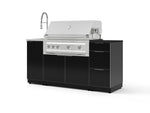 NewAge Outdoor Kitchens Outdoor Grill Island Aluminum 5-Piece Cabinet Set with Sink, 3 Drawer, Grill Cabinet, Platinum Grill and Stainless Steel Countertop - (Liquid Propane) | Garage Giant 