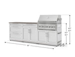 NewAge Outdoor Kitchens Stainless-Steel 5-Piece Cabinet Set with with 3-Drawer, Bar, Grill Cabinet, Platinum Grill and Countertop-73370-Garage Giant 