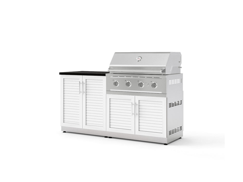 NewAge Outdoor Kitchens Stainless-Steel 4-Piece Cabinet Set with Base, Grill Cabinet, Performance Grill, and Countertop-73472-Garage Giant