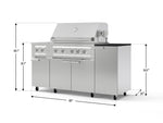 NewAge Outdoor Kitchens Outdoor Grill Island Stainless-Steel 6-Piece Cabinet Set with Casters and 1-Door, Grill Cabinet, Platinum Grill, Dual Side Burner and Dekton in Sirius Countertop - (Liquid Propane) 