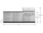 NewAge Outdoor Kitchens Stainless-Steel 5-Piece Cabinet Set with 3 Drawer, 2-Door with Drawer, Grill Cabinet, Platinum Grill and Countertop-71339-Garage Giant 
