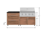 NewAge Outdoor Kitchens Stainless Steel 4-Piece Cabinet Set with Casters and 3 Drawer, Grill Cabinet, Performance Grill, Countertop-72152-Garage Giant 